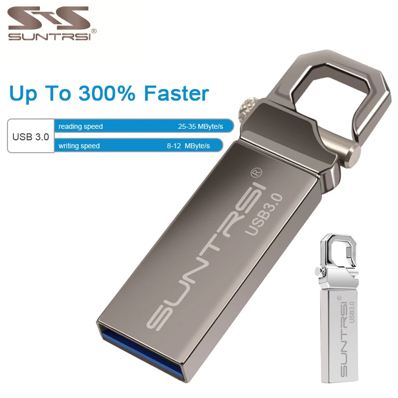 Suntrsi флеш накопитель USB 3 0 8 Гб 16 металлический внешний 32 64 ГБ реальная емкость