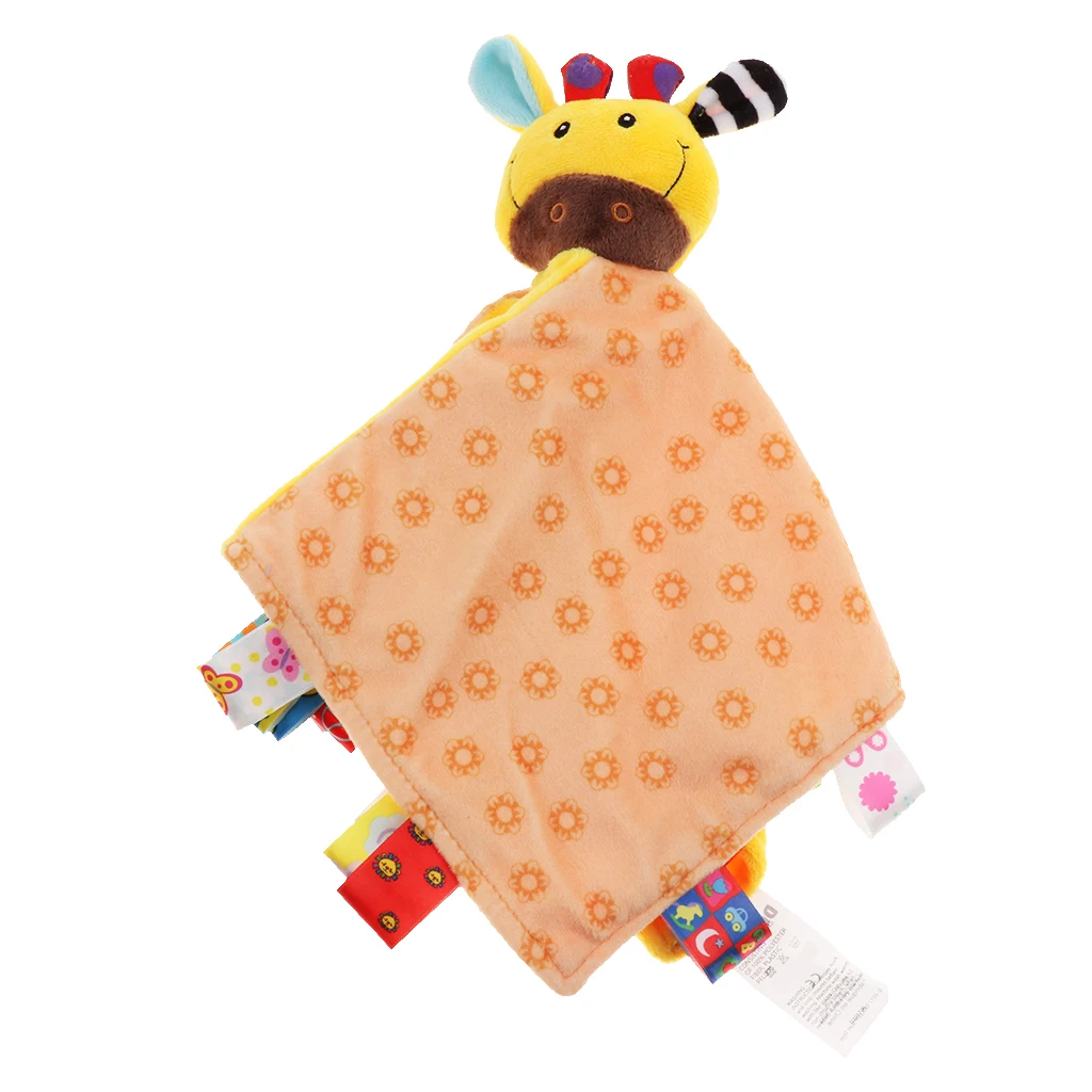 Baby Kids Children Toddler Animal Blanket Soft Plush Teething Security Tag Blankets 32x32cm