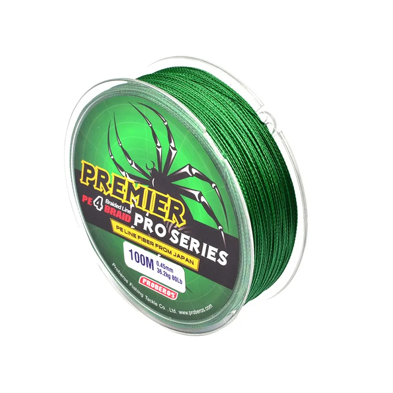

100M 4 Strands Fishing Braided Multifilament Fishing Line Available 6LB-100LB PE Fishing Line 5 Colors