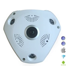 WIFI IP Cam Fisheye 1.3MP/3MP 3D VR 360 degrees Panoramic camera IR Night Vision CCTV Security Camera Freeshipping to Russia