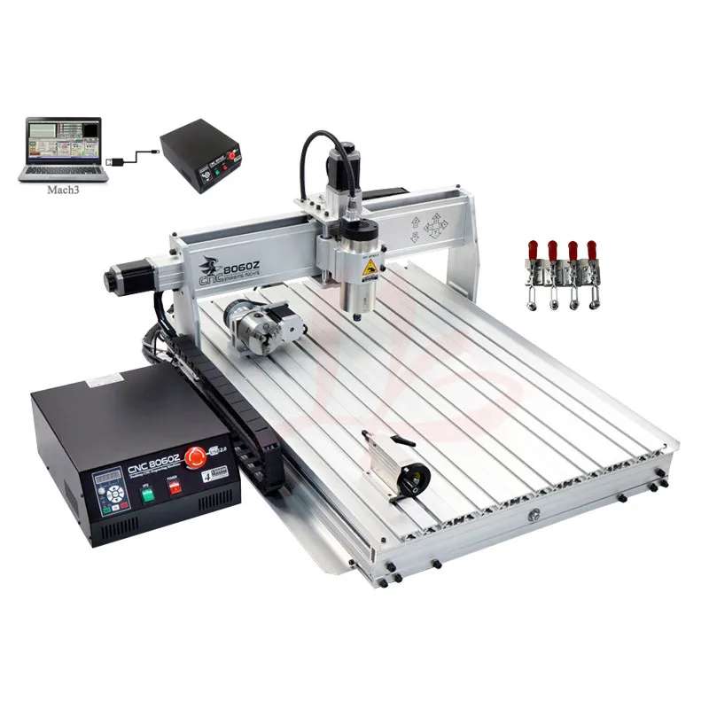 USB порт мини cnc 8060 2200 Вт шпиндель металла сверлильный и режущий станок 4 оси