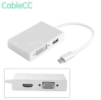 

Combo USB-C USB 3.1 Type C to USB OTG & HDMI & DVI & VGA Adapter for Laptop & Notebook