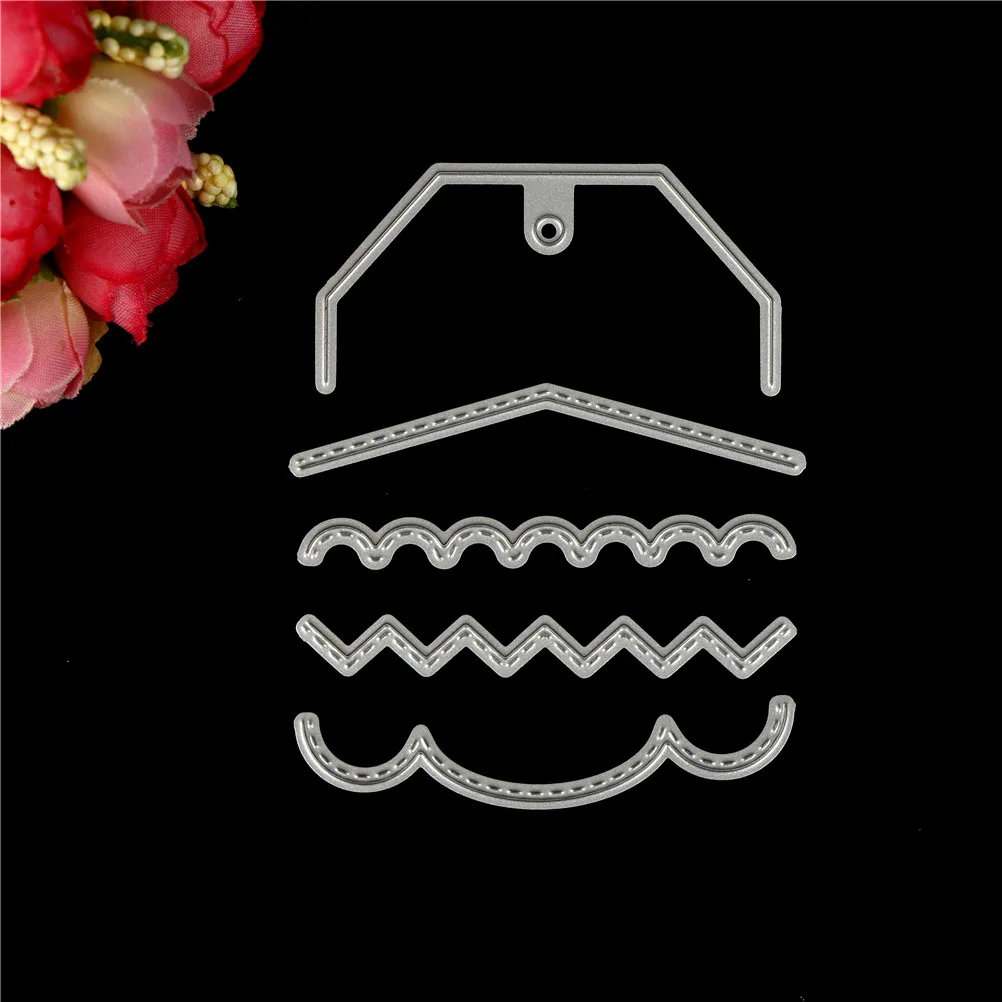 

Vivid Cross Stitched Tags Scrapbooking Making Metal Emboss Stencils Cutting Dies Dot Craft Pad Frame Die Cut Knife