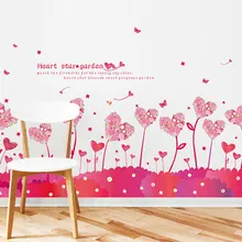 Heart Star Garden Skirting Line Wall Sticker Bedroom Living Room Art Wall Waistline Autocollant Kitchen Stairs Home Decor Muraux