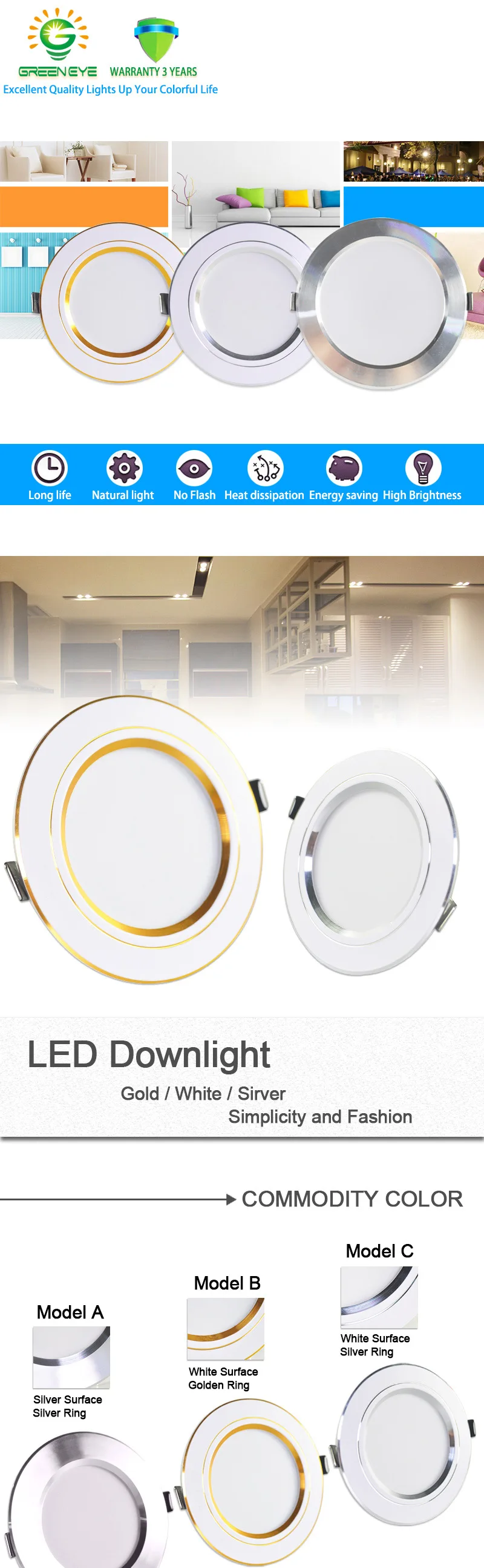 down light Downlight 3W 5W 9W 12W 15W 18W Spot led downlight AC 220V gold Silver White Ultra Thin Aluminum Round Recessed LED Spot Lighting recessed spotlights