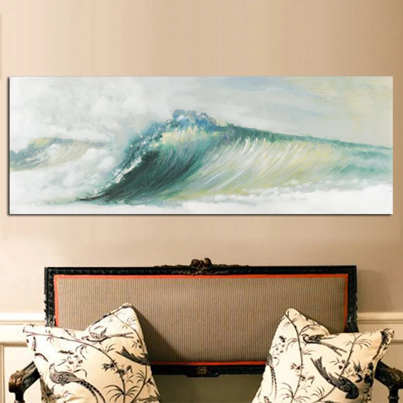 Print Abstract Ocean Waves Seascape Canva Painting Traditional Art Scenery Wallpaper Modern Wall Picture Poster For Living Room (3)