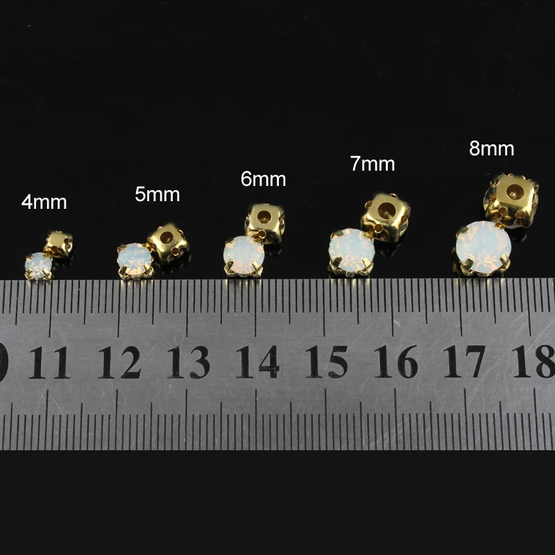 Verre Coloré Cristal Or Griffes 3mm 4mm 5mm 6mm 7mm 8mm Couleurs