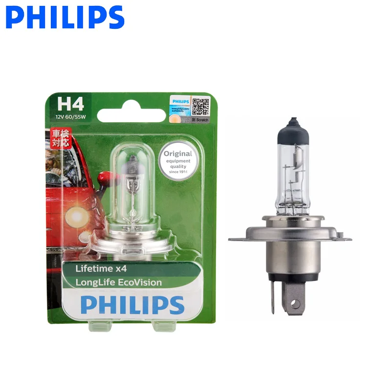 Philips H4 9003 12V 60 55W LongLife Eco Vision 3000 H long Lifetime Car Halogen Headlight