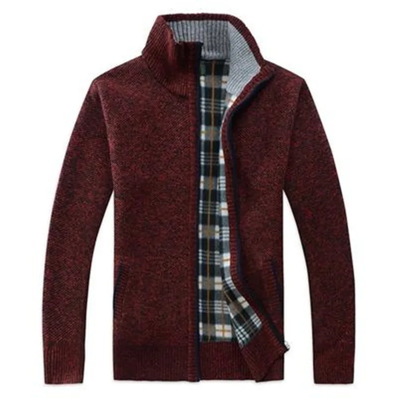 

2019 winter Men's SweaterCoatSweater Jackets Men Zipper Knitted Thick Coat Casual Knitwear M-3XL