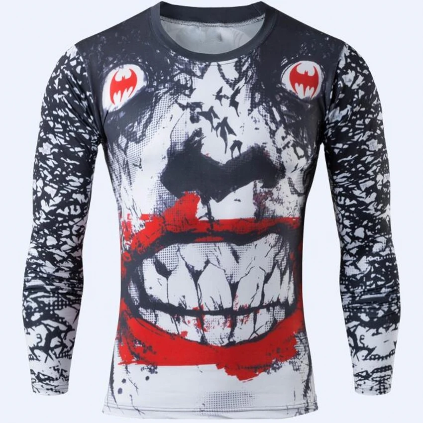 

Newest Style Fitness Compression Shirt Men Superman Bodybuilding Long Sleeve 3D T Shirt Crossfit tshirt