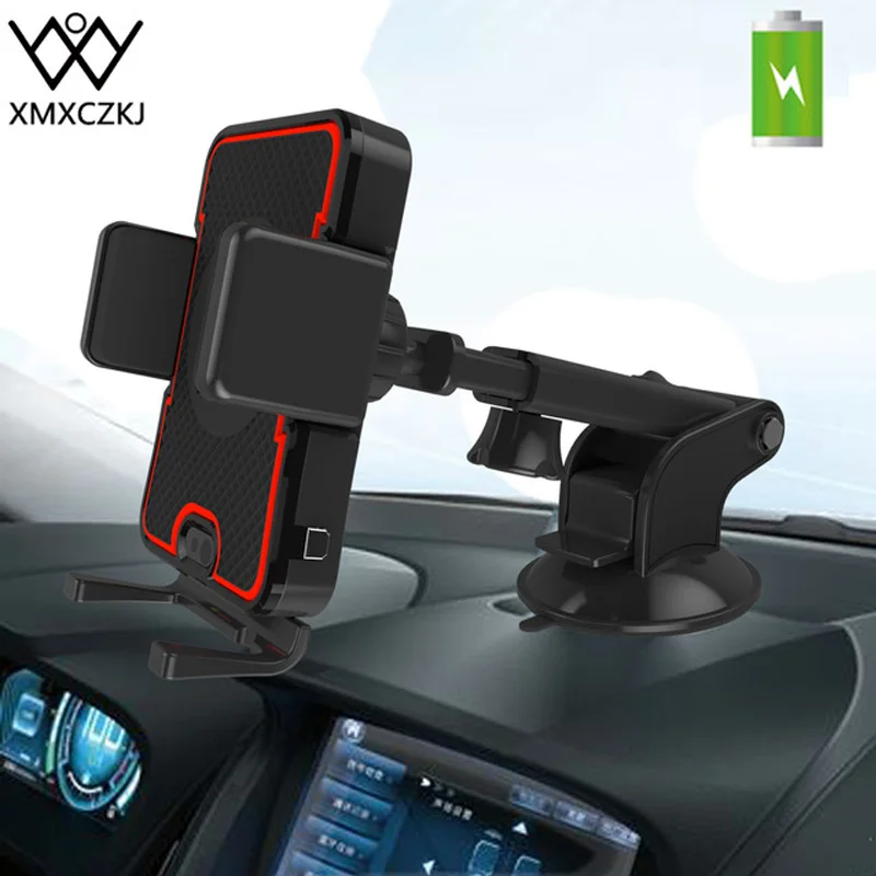 

XMXCZKJ Wireless Charger Car Mount Phone Holder Stand For Iphone X Automatic Induction Sucker Wireless Fast Charging Pad Holder