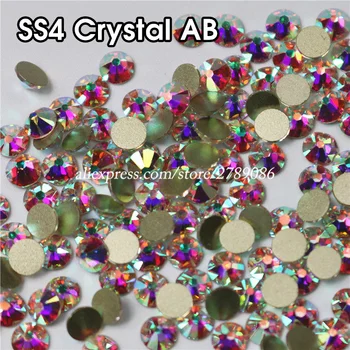 

1440pcs/lot ss4 (1.4~1.6mm) Crystal AB Rhinestone for Nail Art Flat Back Non Hotfix Glue on Nails Art Rhinestones