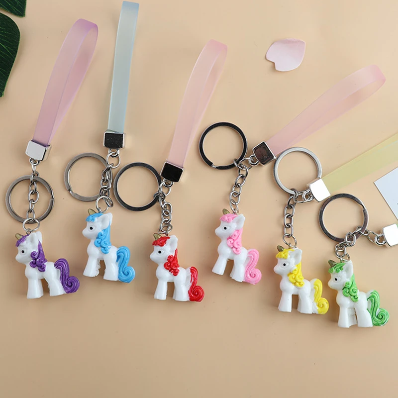 

2PC Wedding Party Favor Baby Shower Cute Unicorn Key Chain Girl DIY Bag Decor Pendant Small Gifts Favor Kids Craft Supplies