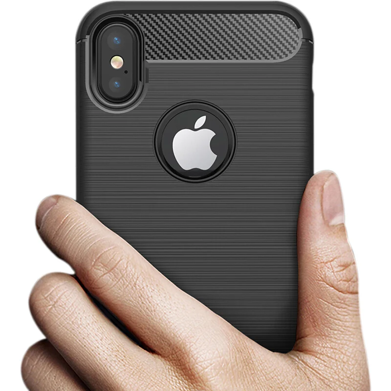 cheap Soft Anti Knock Carbon Fiber Phone Cases For iPhone X 6 Case 6s Plus Cases Cover For iPhone 7 Case 7 8 Plus SE 5 5S Capa Coque
