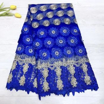 

African French Lace cord embroidery tulle lace fabric with stones beads Better Quality than similar lace of other shops JY18-B12