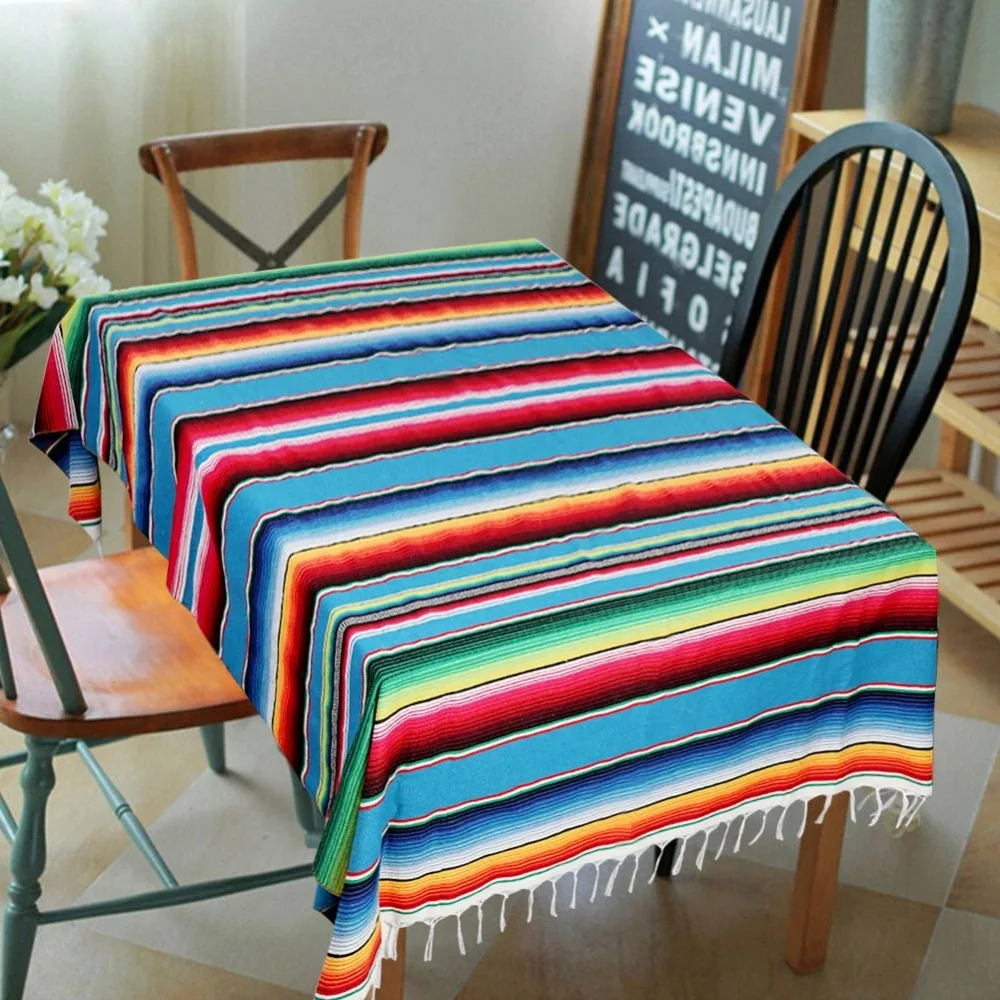 Serape Cotton Tablecloth Table Runner Paper Fan Banner Mexican Party Supplies