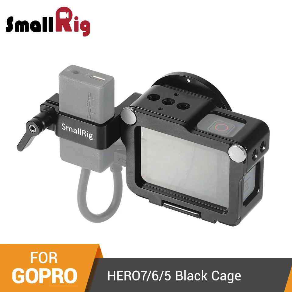 SmallRig облегающие клетка для экшн-камеры GoPro HERO 7/6/5 Камера клетка с ручным управлением с холодным башмаком для+ УФ-фильтр 52 мм с белого светофильтрами и креплением+ Аудиопроцессор Поддержка-2320