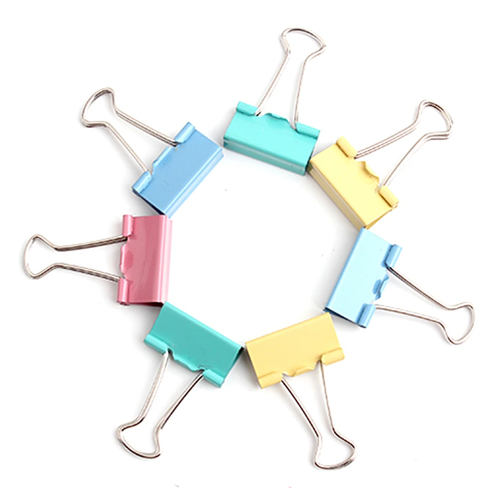 

10pcs 15mm Wonderful Useful Convenient Colorful Metal Binder Clips for School Office Supplies Random Color High Quality