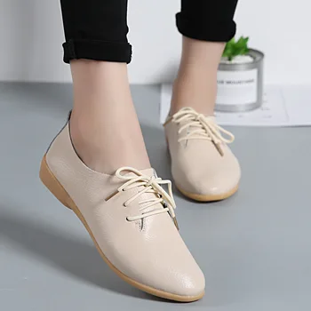 

large size 35-44 Women Shoes Genuine Leather Women Ballet Flats Nurse Shoes Moccasins Causal Shoes Cowhide Woman Loafers