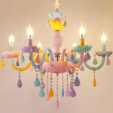 Красочная хрустальная люстра Macaron color Droplight лампа для детской спальни креативный фантастический Светильник витражный блеск