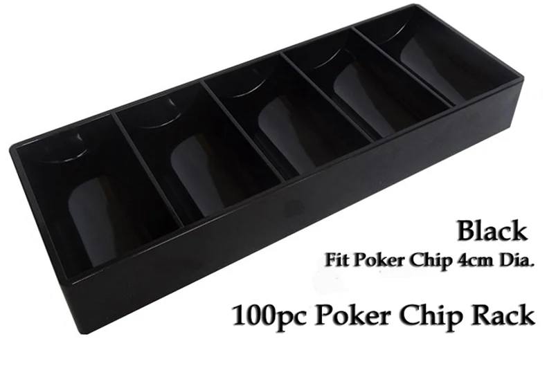 10 шт./упак. Покерная фишка коробка для 100 ПК Dia.4cm 3 цвета прозрачный черный коричневый Покерная фишка лоток коробка - Цвет: black rack