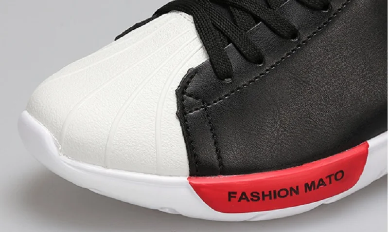 New Spring Autumn Man Sneakers Skateboarding Walking Shoes Leather Breathable Lace Up Flat Light Weight Hard-Wearing Man Shoes (1)