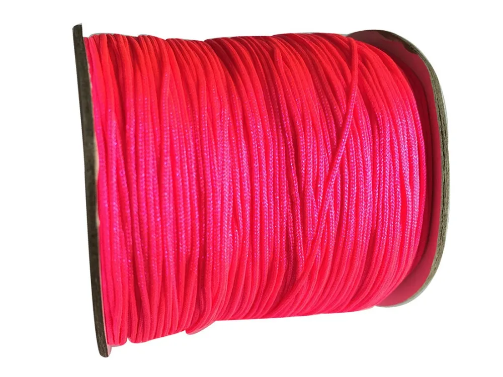 

0.8mm DK Neon Pink Rattail Braid Nylon Cord Jewelry Accessories Macrame Rope Making Beading Bracelet Cords 200m=1Roll