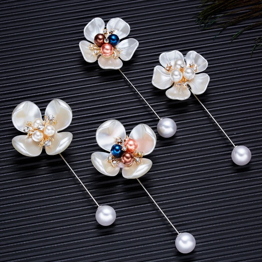 Rinhoo 1 шт Белый/3 цвета жемчуг четыре/пять лепестков игла для цветка брошь для женщин ювелирные изделия подарок женский Шарм ювелирные изделия