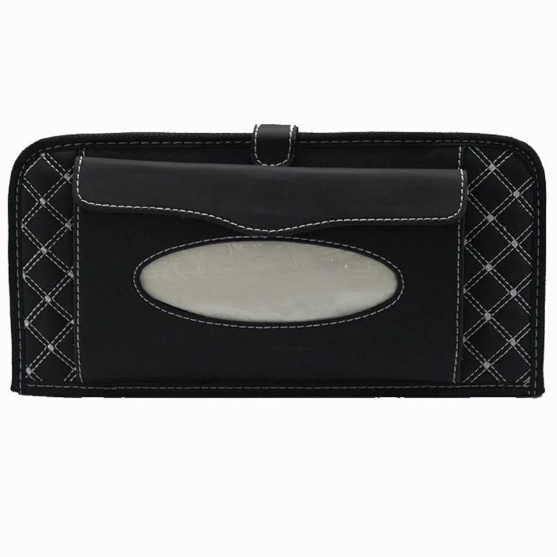 prativerdi Car Sun Visor multifunctional Tissue CD Box with 14 Disc Tidy Sleeve Holder for DVD Case Storage Bag Travel Organizer4