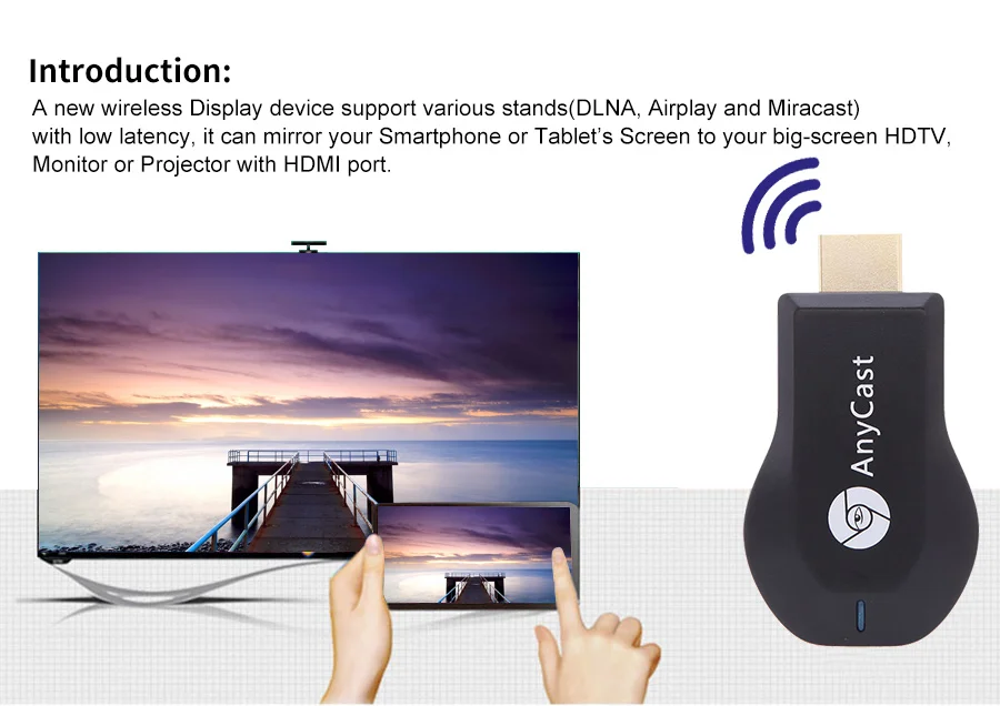 Anycast M4 plus беспроводной HDMI медиа Видео Wi-Fi 1080P дисплей донгл приемник Android адаптер tv Stick DLNA Airplay Miracast