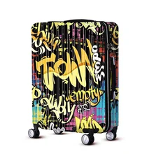 Дорожный чемодан личности краска для граффити rolling багажа студент пароль сцепное устройство ретро чемодан с надписью 2" 24" 2" дюймов