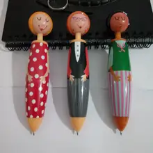 300 шт./лот симпатичная девушка коренастый шариковая ручка Забавный стиль 0.5 мм синие чернила подарков Канцелярские Школьные принадлежности