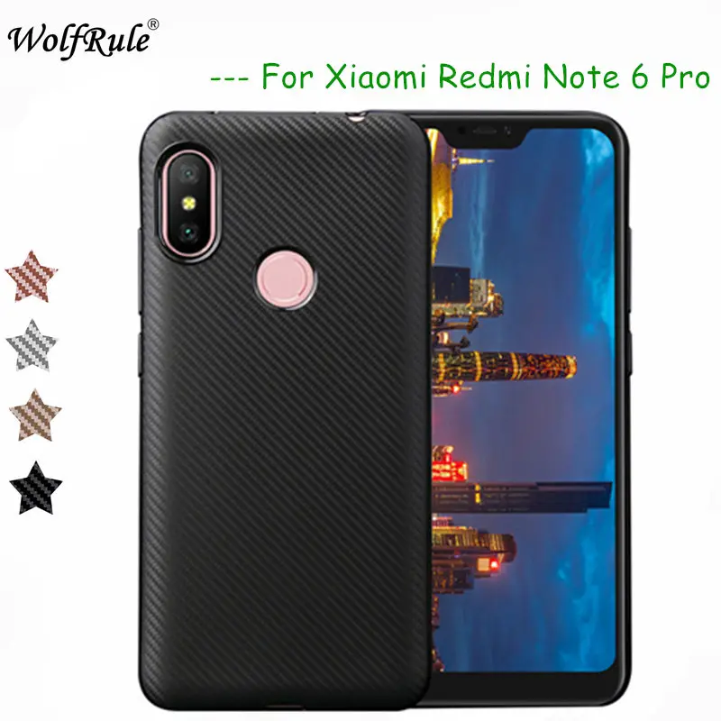 buy WolfRule Case Xiaomi Redmi Note 6 Pro Cover Luxury Full Protection Carbon Fiber Soft TPU Case For Xiaomi Redmi Note 6 Pro Fundas