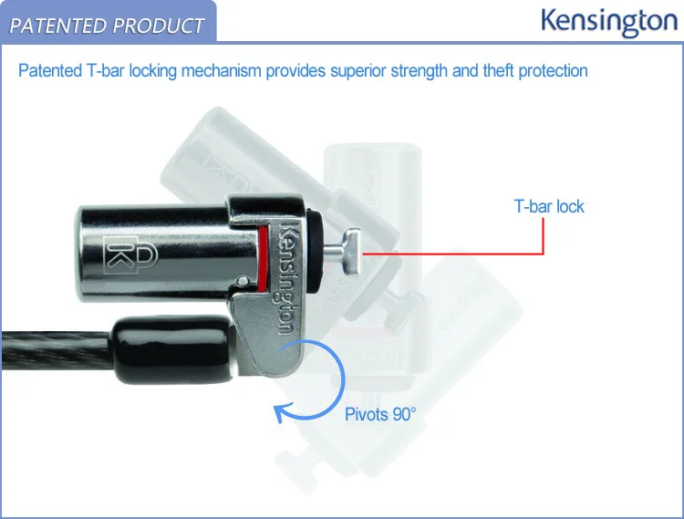 Kensington высокий уровень безопасности Противоугонный замок с ключом для ноутбука и компьютера со стальной цепью для ультрабука K64590