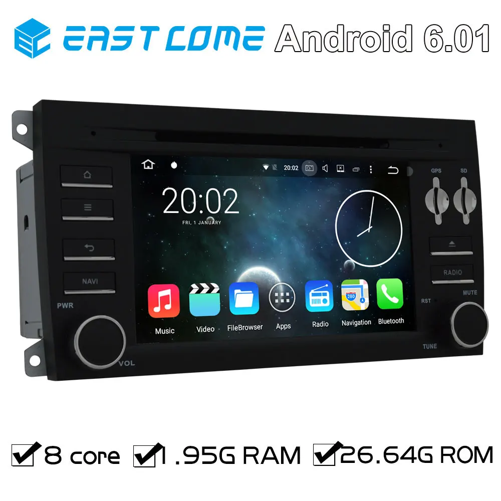 Чистый Android 6 0 Автомобильный DVD для Porsche Cayenne 2003 2004 2005 2006 2007 2008 2009 2010 с восьмиядерным
