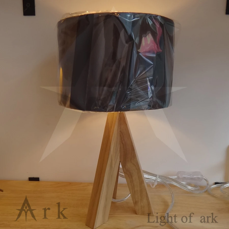 

Novel wooden Table Lamp 300mm Modern Industrial lamp wood&cloth table lamp for reading Style desk lighting E14 Bedside lamp