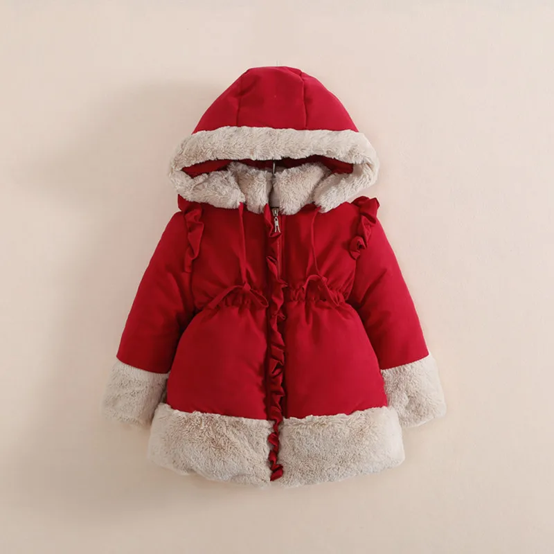 2018 брендовая одежда для девочек зимнее теплое пальто Детская школы с длинным рукавом Рождественская теплая верхняя одежда принцессы для