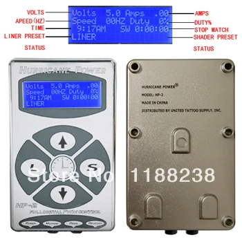 

Sliver Hurricane Tattoo Power Supply Professional Digital LCD Liner/Shader Dual Setting For Tattoo Machine Gun Free Shipping