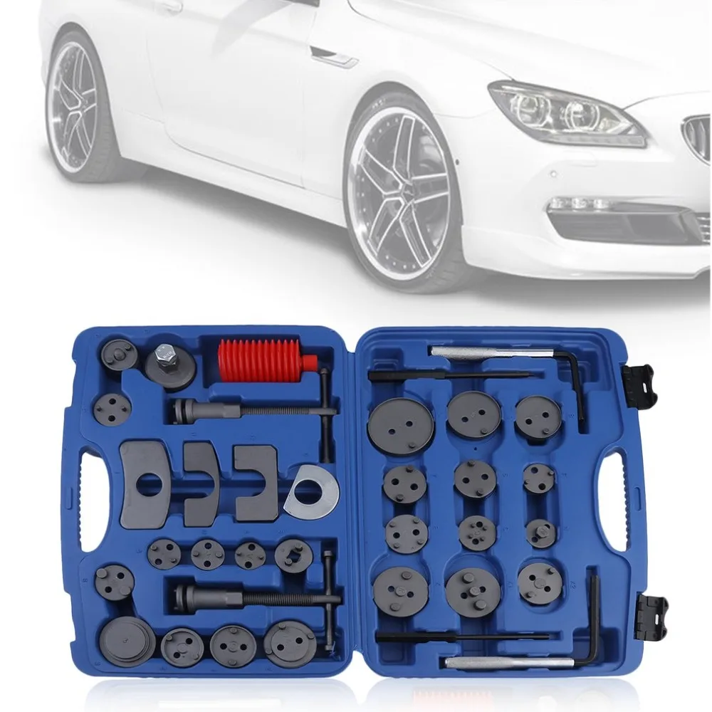 

Professional 35 Pcs Brake Piston Set Car Disc Caliper Wind Back Brake Tool Kit Auto Replacement Repair Tool With Carry Case
