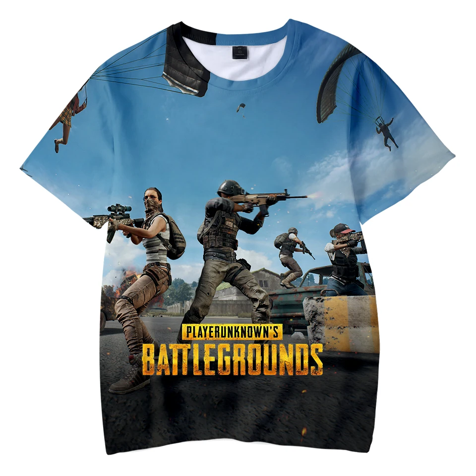 Модная детская футболка PUBG Game для мальчиков и девочек топы с 3d принтом Лидер