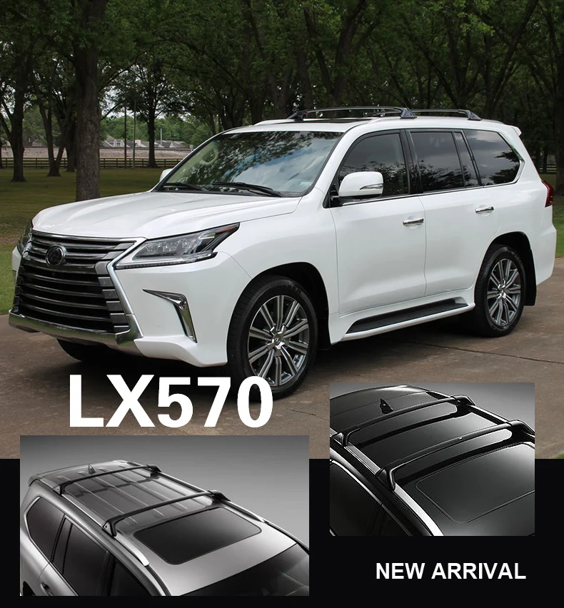 Новое прибытие багаж расширяемый бар багажник на крышу Крест-бар для LEXUS LX LX570-, Толстый алюминиевый сплав, сильно Восстановленный