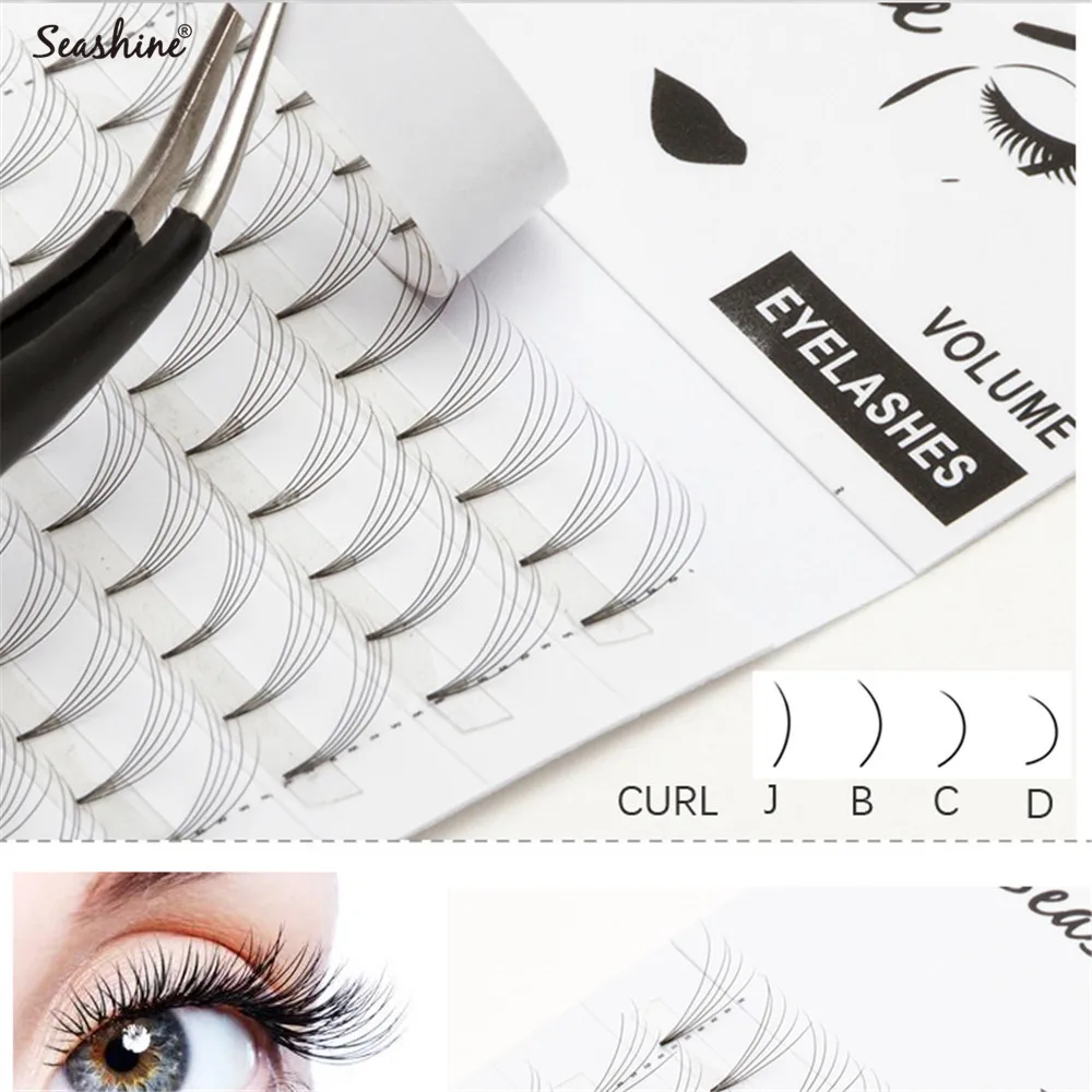 Seashine  Premade Fans Makeup Luxury Lashes Individual Lashes Pre fanned Volume Lashes Eyelashes Extension  False Eyelashes seashinebeauty luxury lash extensions makeup fake eyelashes short stem premade volume fans eyelashes extension lashes supplies