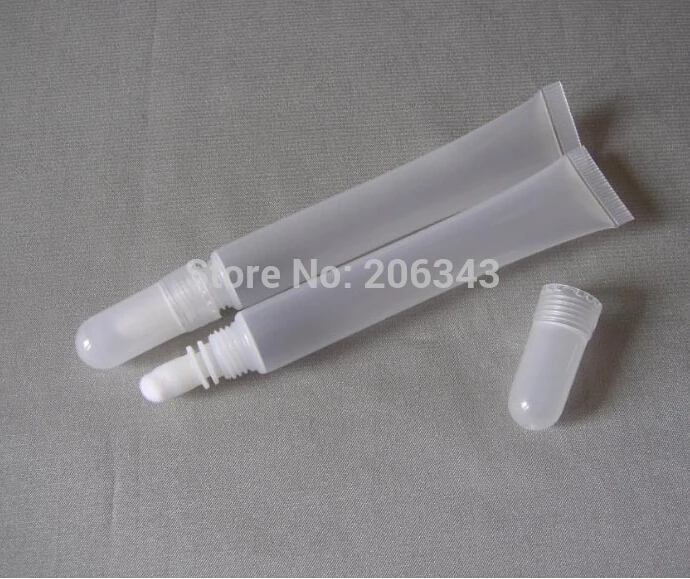 

10ml soft tube with round brush or transparent lip gloss cream soft tube