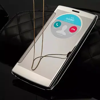 

10x Luxury Clear View Mirror Case For LG Optimus G4 Quick Circle Flip Smart Phone Case Cover For LG G4 With Wake Sleep Function