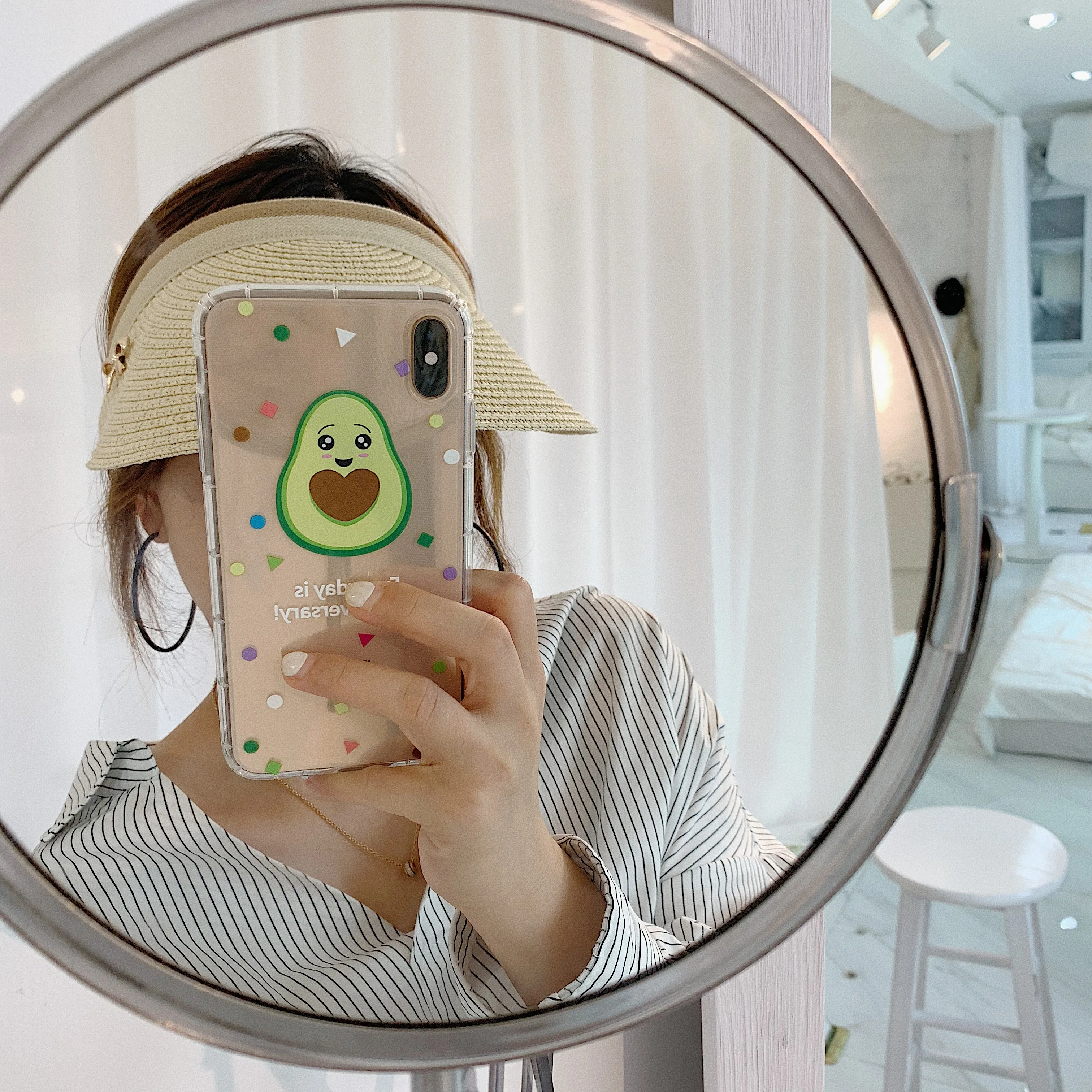 

ORYKSZ Lovely Avocado Phone Case For iPhone X XSMax XR 6 s 8 Plus Ultra Thin Slim Soft Cover Case For iPhone 7 Coque Fundas Capa