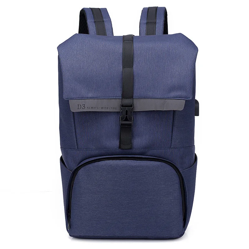 Мужской рюкзак с внешним USB зарядным устройством, винтажная Противоугонная сумка для ноутбука, большие школьные сумки, мужские новые модные дорожные рюкзаки BlackXA276WC - Цвет: Blue