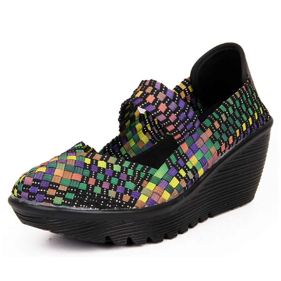 VTOTA/; туфли на высоком каблуке с цветочным принтом; Женская Повседневная дышащая обувь в стиле ретро без застежки из хлопчатобумажной ткани; водонепроницаемая обувь; zapatos mujer; G4 - Цвет: caise