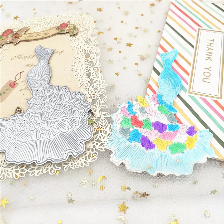 

Mermaid Wedding Dress Metal Cutting Dies for DIY Scrapbooking Album Paper Cards Decorative Stencils Crafts Embossing Die Cuts