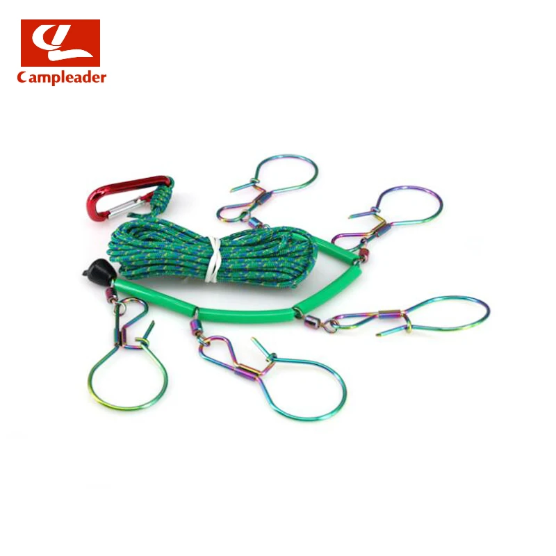 

Stainless Steel Colorful Metal Buckle Fishing Gear Fishing Lock 5 Buckle 5 Meters Green Braided Line Small Buckle CL255