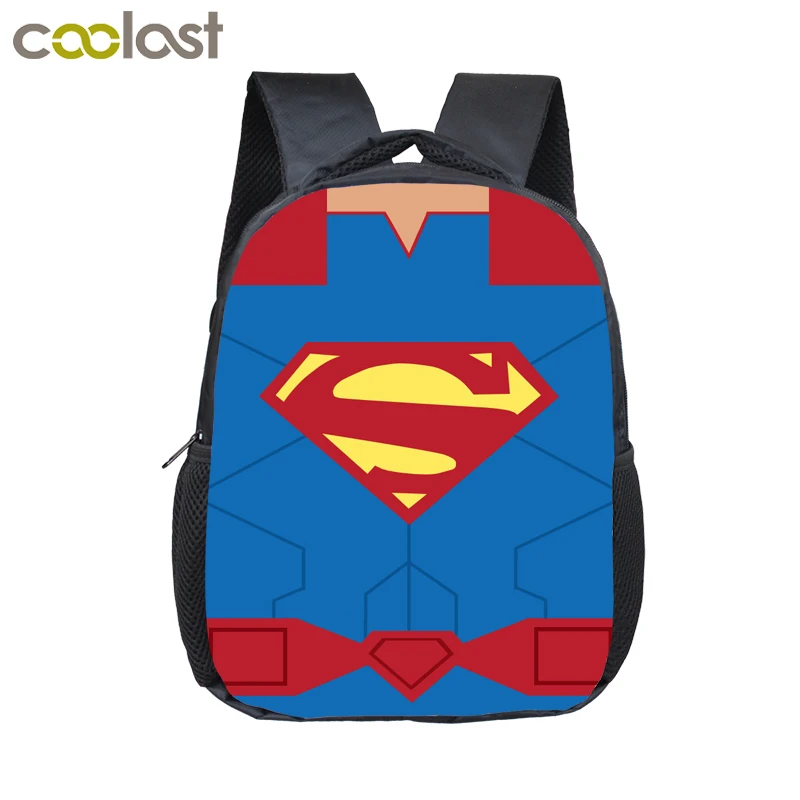 12 Inch Comics Superhero Logo Backpack For Children School Bags